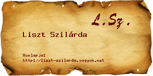 Liszt Szilárda névjegykártya